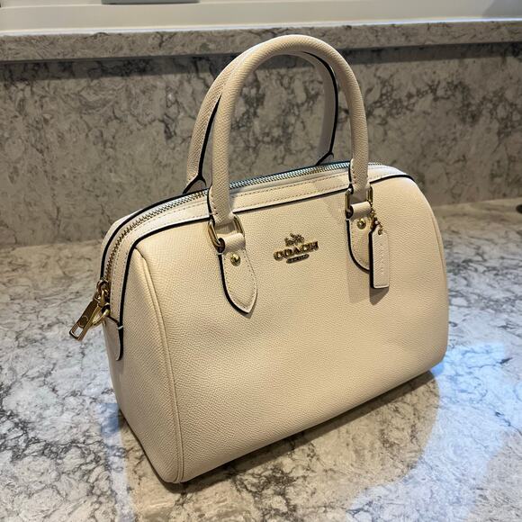 COACH Rowan Satchel Handbag Cream - Picture 1 of 13
